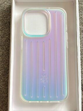 Rimowa polycarbonate iridescent iPhone 15 Pro case. BNIB